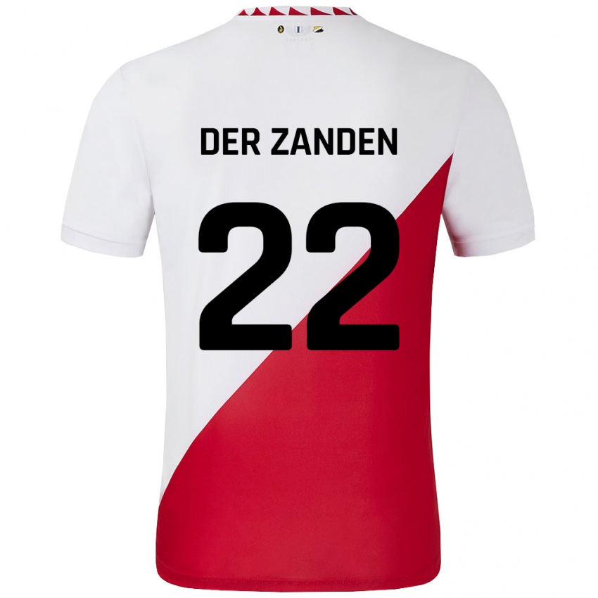 Børn Iise Van Der Zanden #22 Hvid Rød Hjemmebane Spillertrøjer 2024/25 Trøje T-Shirt