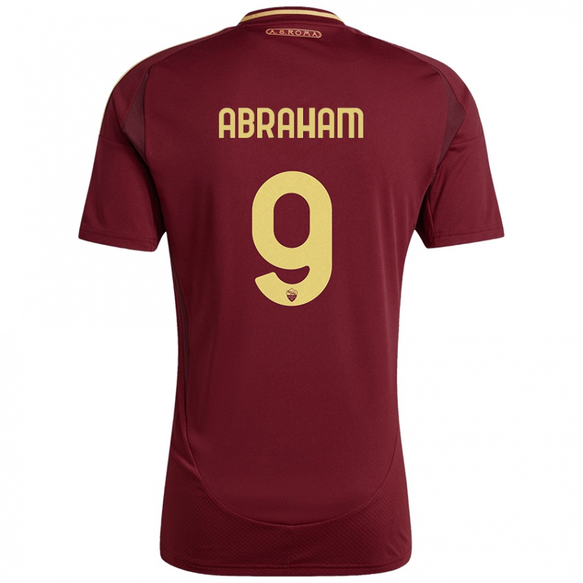 Børn Tammy Abraham #9 Rød Brun Guld Hjemmebane Spillertrøjer 2024/25 Trøje T-Shirt