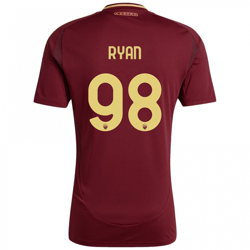 Børn Mathew Ryan #98 Rød Brun Guld Hjemmebane Spillertrøjer 2024/25 Trøje T-Shirt