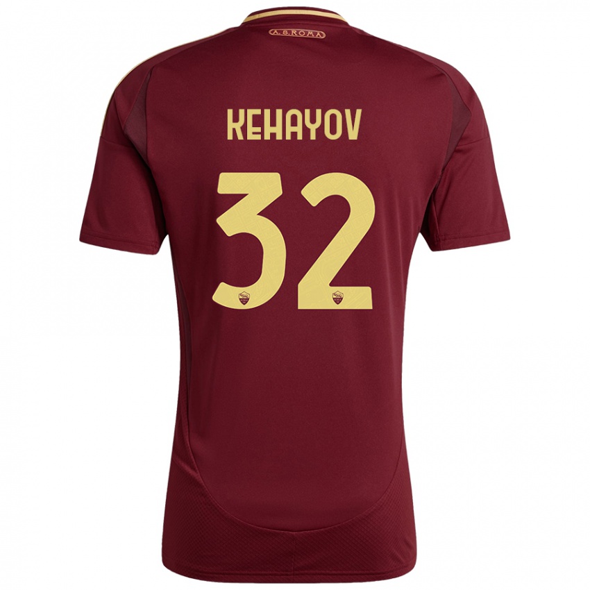 Børn Atanas Kehayov #32 Rød Brun Guld Hjemmebane Spillertrøjer 2024/25 Trøje T-Shirt