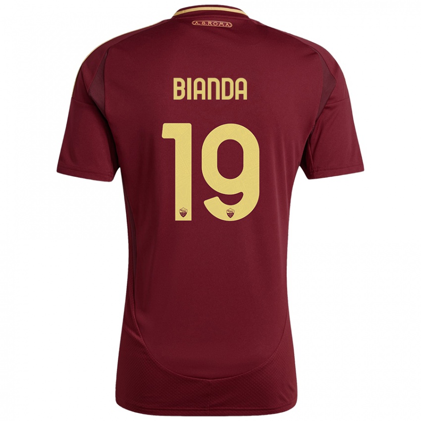 Børn William Bianda #19 Rød Brun Guld Hjemmebane Spillertrøjer 2024/25 Trøje T-Shirt