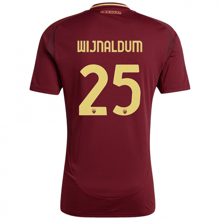 Børn Georginio Wijnaldum #25 Rød Brun Guld Hjemmebane Spillertrøjer 2024/25 Trøje T-Shirt