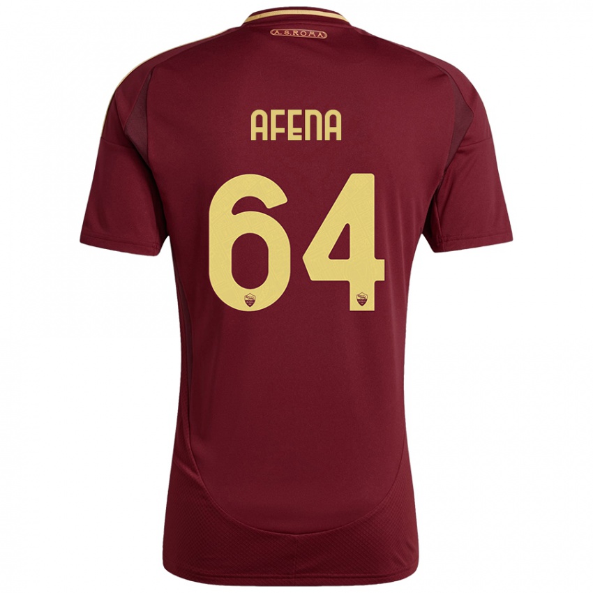 Børn Felix Afena-Gyan #64 Rød Brun Guld Hjemmebane Spillertrøjer 2024/25 Trøje T-Shirt