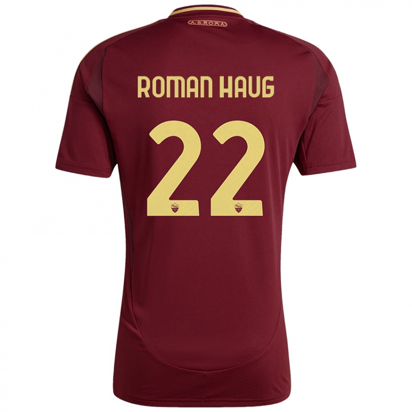 Børn Sophie Roman Haug #22 Rød Brun Guld Hjemmebane Spillertrøjer 2024/25 Trøje T-Shirt