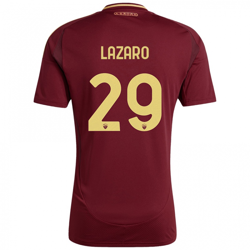 Børn Paloma Lazaro #29 Rød Brun Guld Hjemmebane Spillertrøjer 2024/25 Trøje T-Shirt