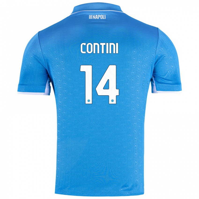 Børn Nikita Contini #14 Himmelblå Hjemmebane Spillertrøjer 2024/25 Trøje T-Shirt