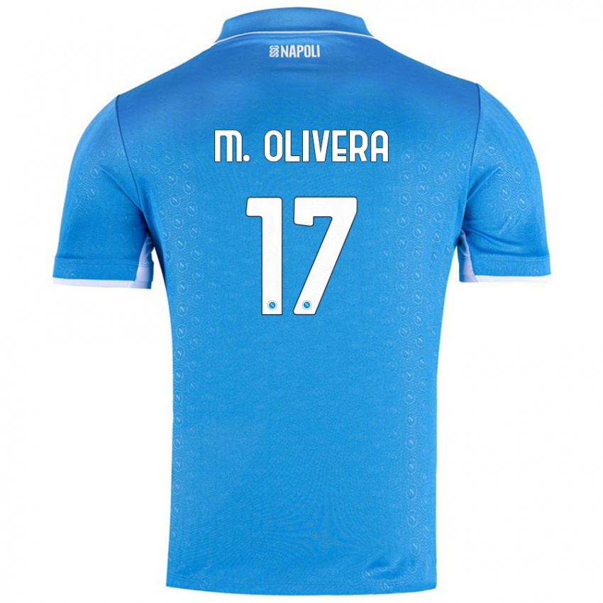 Børn Mathias Olivera #17 Himmelblå Hjemmebane Spillertrøjer 2024/25 Trøje T-Shirt