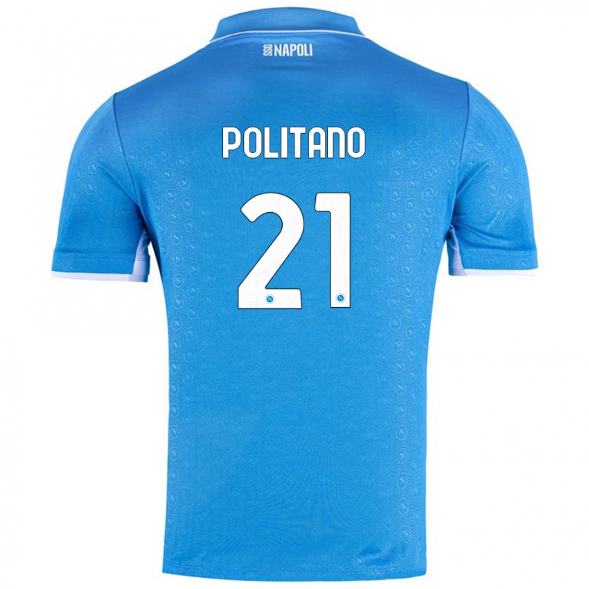 Børn Matteo Politano #21 Himmelblå Hjemmebane Spillertrøjer 2024/25 Trøje T-Shirt