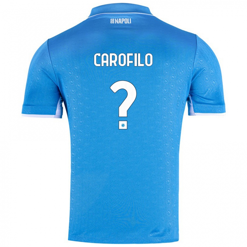 Børn Salvatore Carofilo #0 Himmelblå Hjemmebane Spillertrøjer 2024/25 Trøje T-Shirt