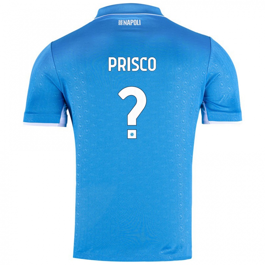 Børn Vincenzo Prisco #0 Himmelblå Hjemmebane Spillertrøjer 2024/25 Trøje T-Shirt