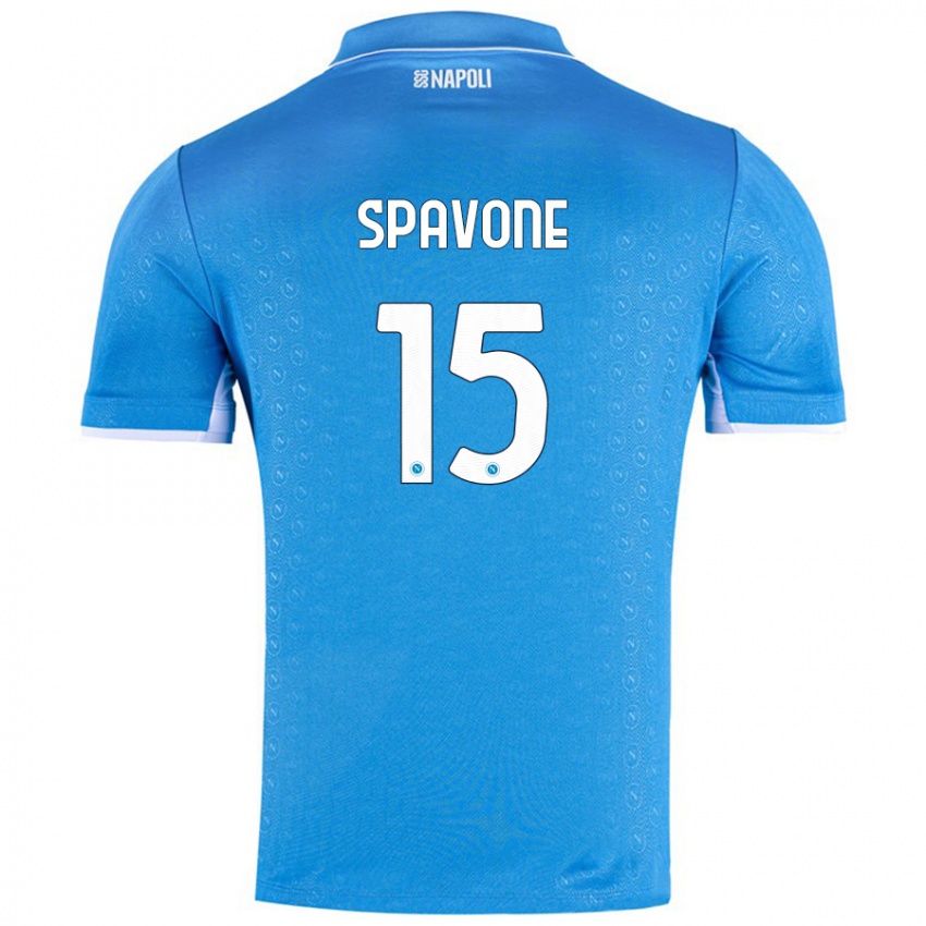 Børn Alessandro Spavone #15 Himmelblå Hjemmebane Spillertrøjer 2024/25 Trøje T-Shirt