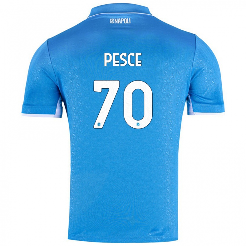 Børn Antonio Pesce #70 Himmelblå Hjemmebane Spillertrøjer 2024/25 Trøje T-Shirt