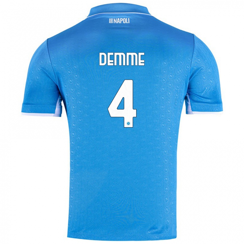 Børn Diego Demme #4 Himmelblå Hjemmebane Spillertrøjer 2024/25 Trøje T-Shirt