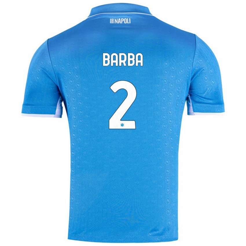 Børn Benedetto Barba #2 Himmelblå Hjemmebane Spillertrøjer 2024/25 Trøje T-Shirt