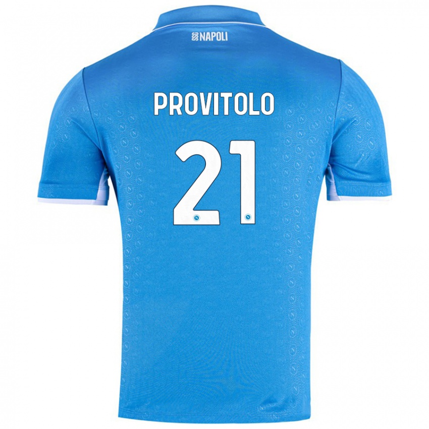 Børn Vincenzo Provitolo #21 Himmelblå Hjemmebane Spillertrøjer 2024/25 Trøje T-Shirt