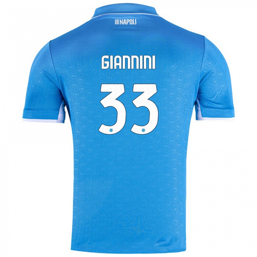 Børn Enrico Giannini #33 Himmelblå Hjemmebane Spillertrøjer 2024/25 Trøje T-Shirt