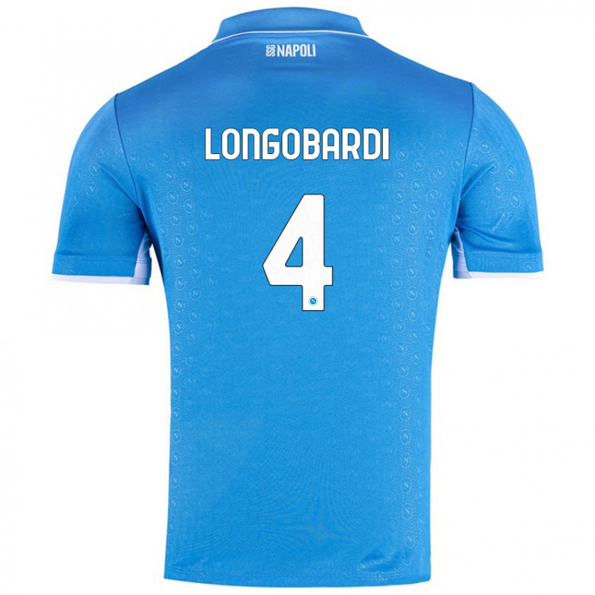 Børn Salvatore Longobardi #4 Himmelblå Hjemmebane Spillertrøjer 2024/25 Trøje T-Shirt