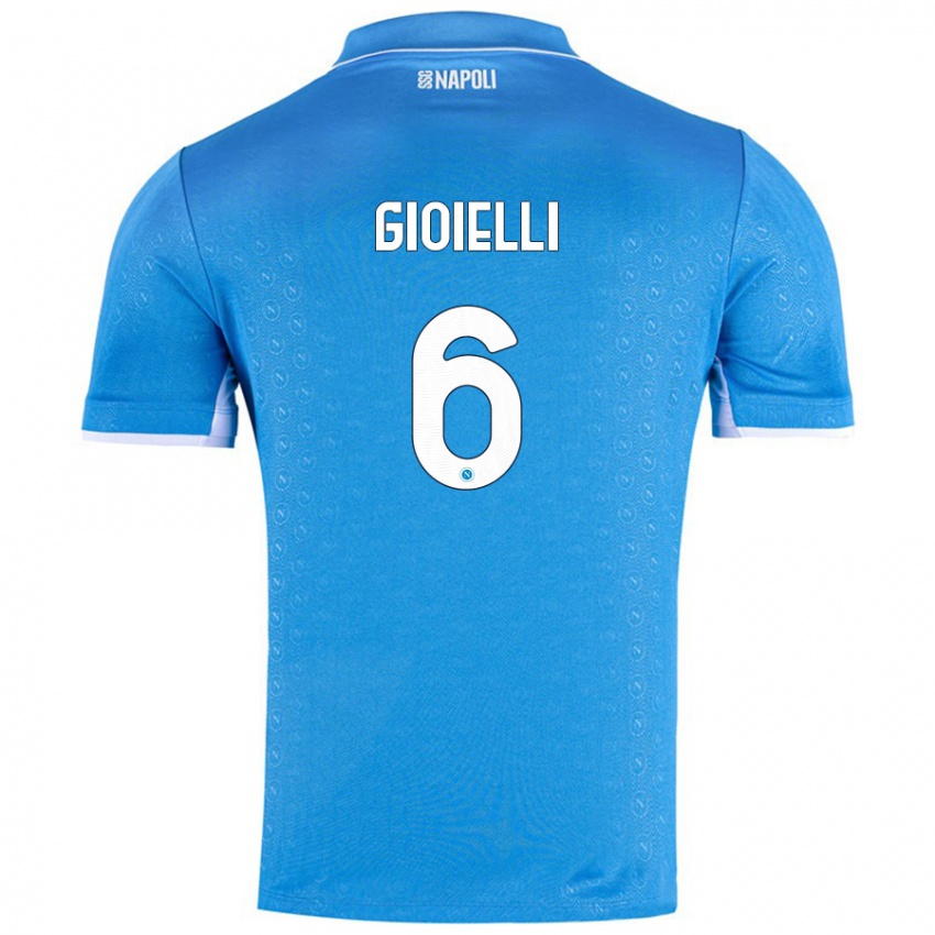 Børn Francesco Pio Gioielli #6 Himmelblå Hjemmebane Spillertrøjer 2024/25 Trøje T-Shirt