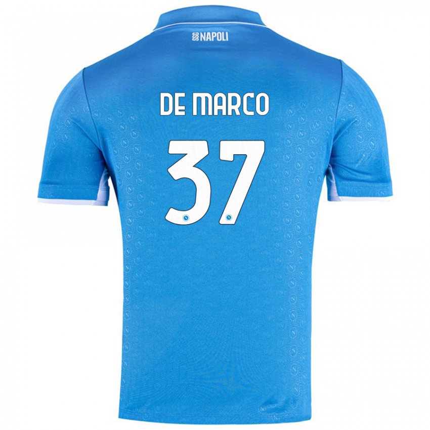 Børn Francesco De Marco #37 Himmelblå Hjemmebane Spillertrøjer 2024/25 Trøje T-Shirt