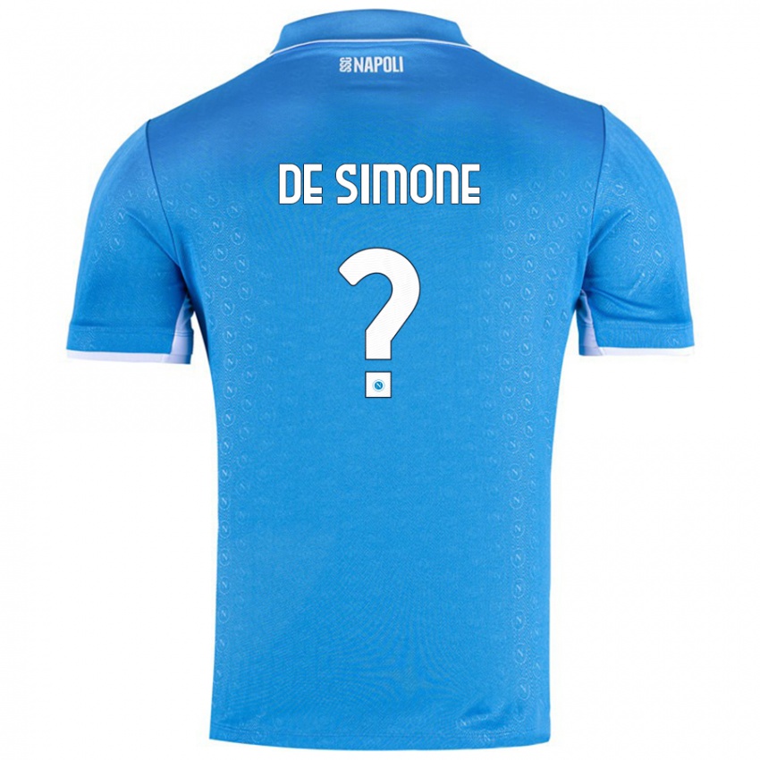 Børn Paolo De Simone #0 Himmelblå Hjemmebane Spillertrøjer 2024/25 Trøje T-Shirt