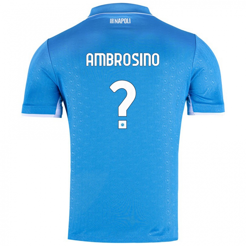 Børn Ambrosino #0 Himmelblå Hjemmebane Spillertrøjer 2024/25 Trøje T-Shirt