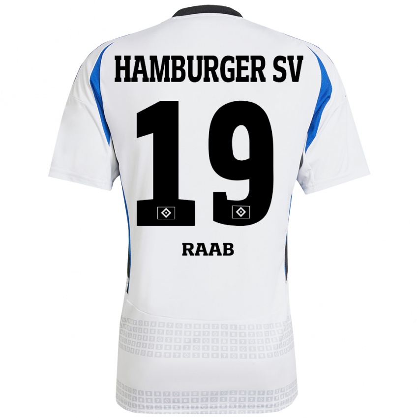 Børn Matheo Raab #19 Hvid Blå Hjemmebane Spillertrøjer 2024/25 Trøje T-Shirt