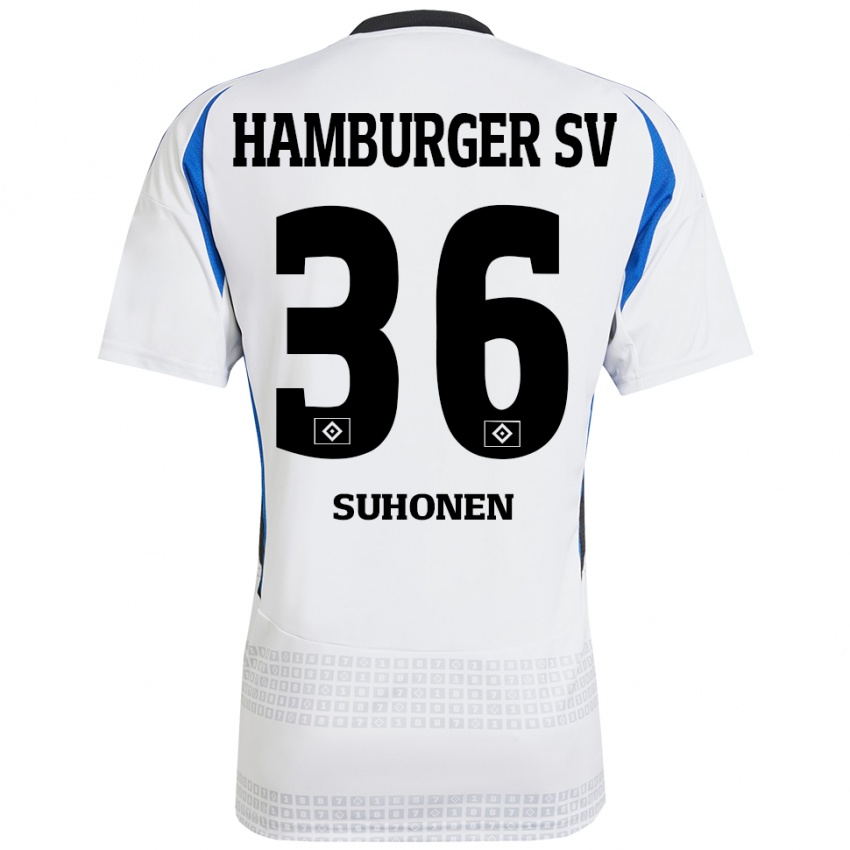 Børn Anssi Suhonen #36 Hvid Blå Hjemmebane Spillertrøjer 2024/25 Trøje T-Shirt