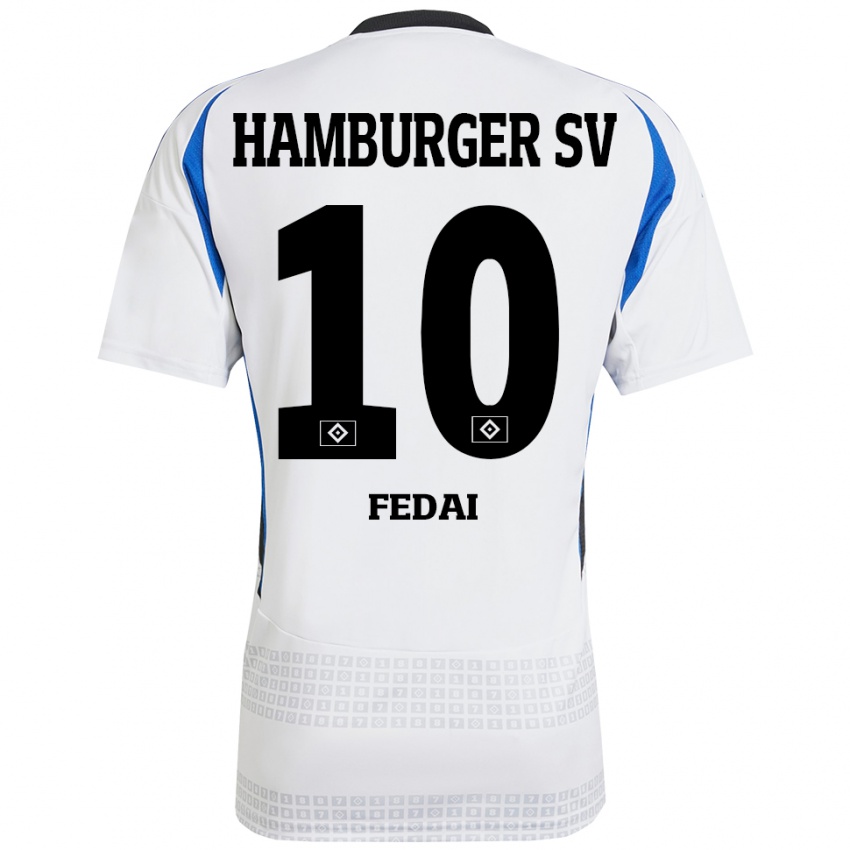 Børn Martin Fedai #10 Hvid Blå Hjemmebane Spillertrøjer 2024/25 Trøje T-Shirt