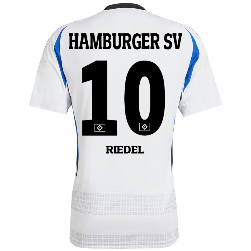 Børn Arnaud Riedel #10 Hvid Blå Hjemmebane Spillertrøjer 2024/25 Trøje T-Shirt