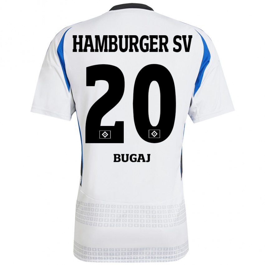 Børn Jan-Luca Bugaj #20 Hvid Blå Hjemmebane Spillertrøjer 2024/25 Trøje T-Shirt