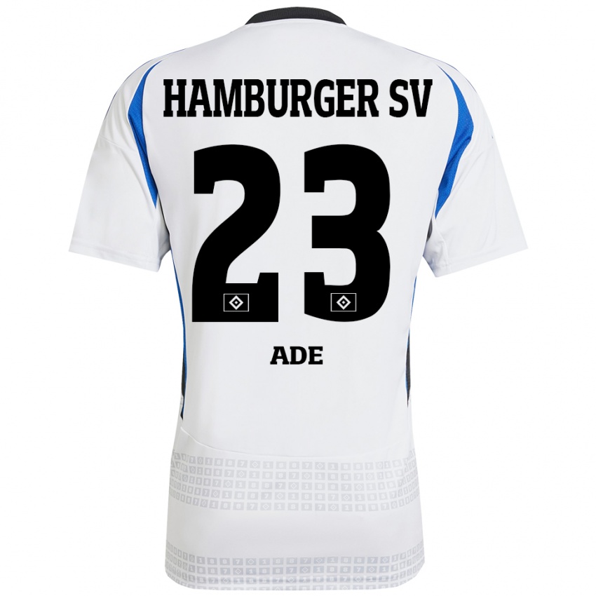 Børn Jeremy Ade #23 Hvid Blå Hjemmebane Spillertrøjer 2024/25 Trøje T-Shirt