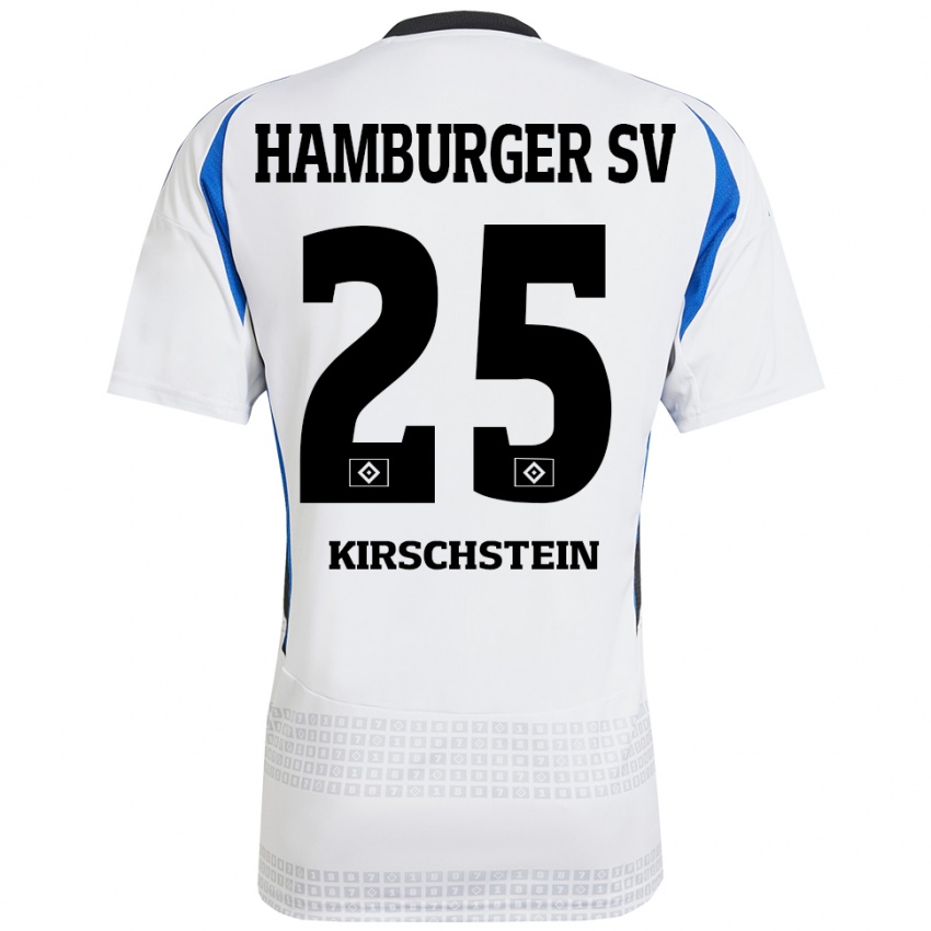 Børn Merle Kirschstein #25 Hvid Blå Hjemmebane Spillertrøjer 2024/25 Trøje T-Shirt