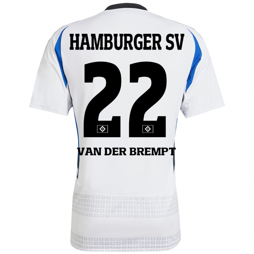 Børn Ignace Van Der Brempt #22 Hvid Blå Hjemmebane Spillertrøjer 2024/25 Trøje T-Shirt