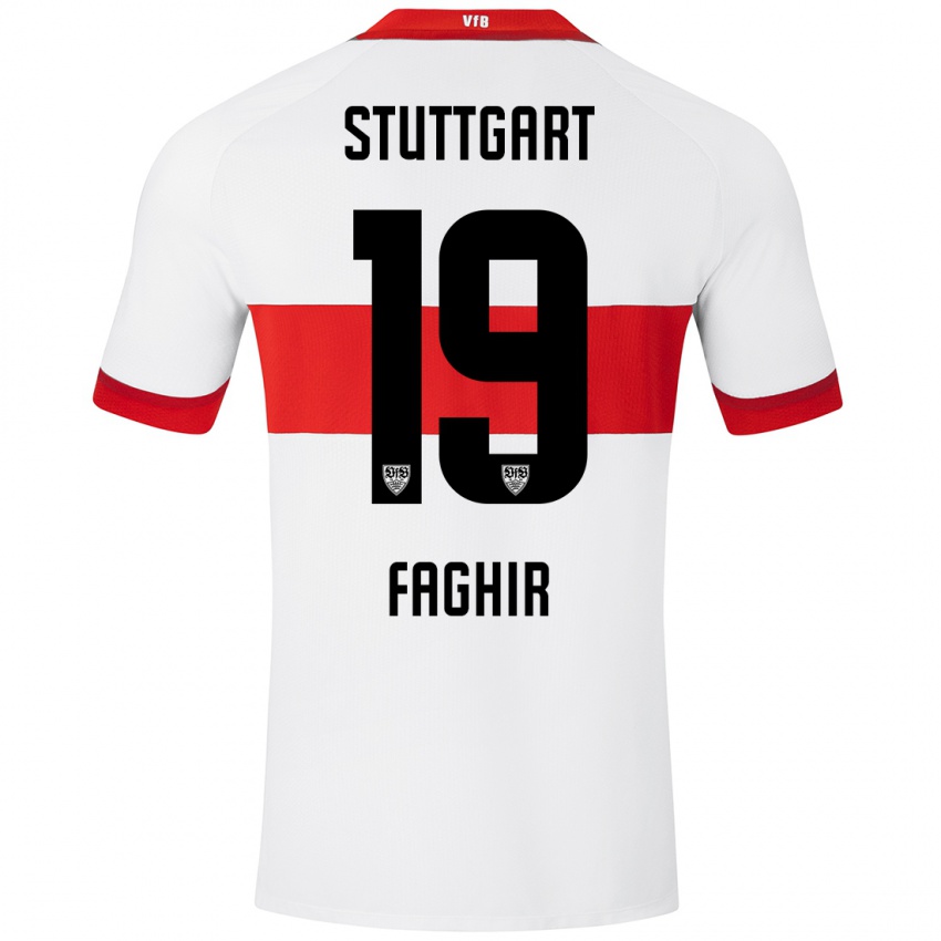 Børn Wahid Faghir #19 Hvid Rød Hjemmebane Spillertrøjer 2024/25 Trøje T-Shirt