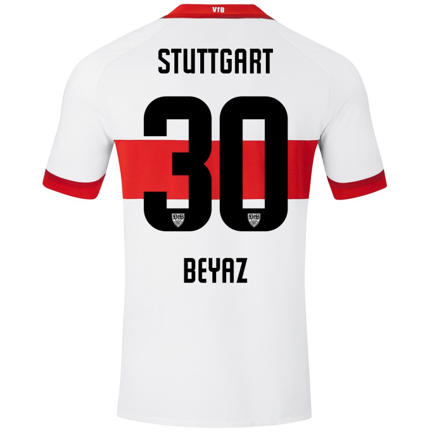 Børn Ömer Beyaz #30 Hvid Rød Hjemmebane Spillertrøjer 2024/25 Trøje T-Shirt