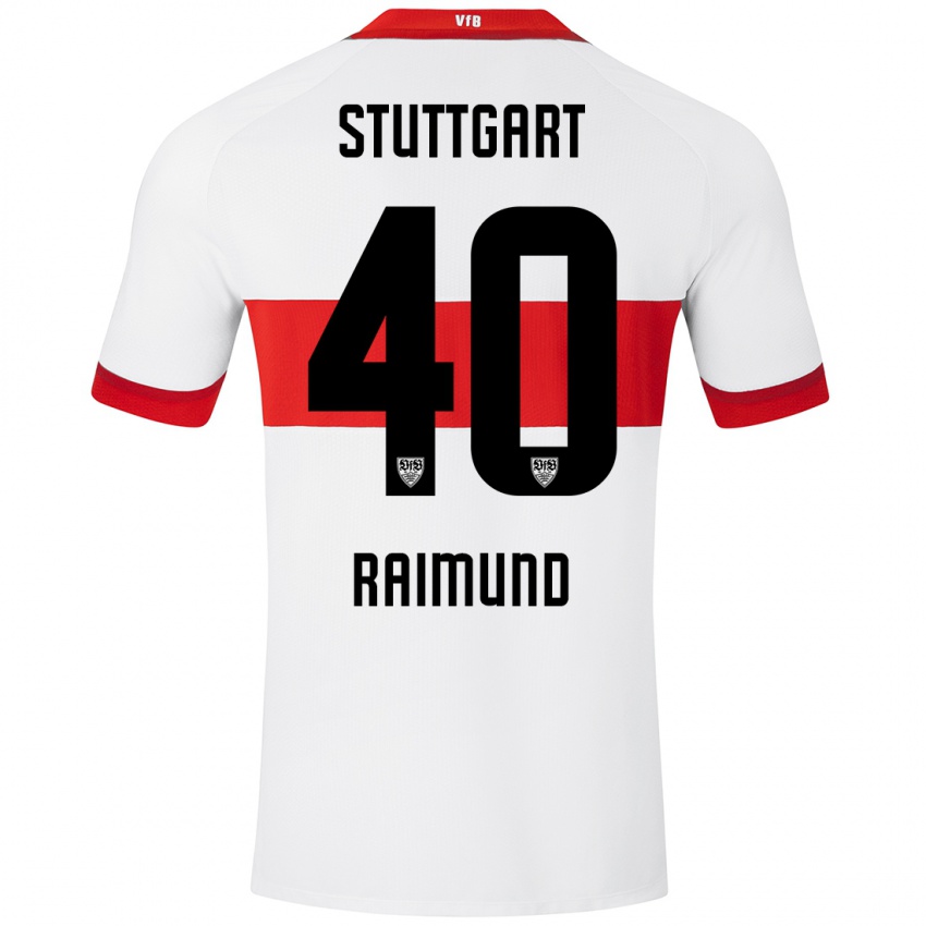 Børn Luca Raimund #40 Hvid Rød Hjemmebane Spillertrøjer 2024/25 Trøje T-Shirt