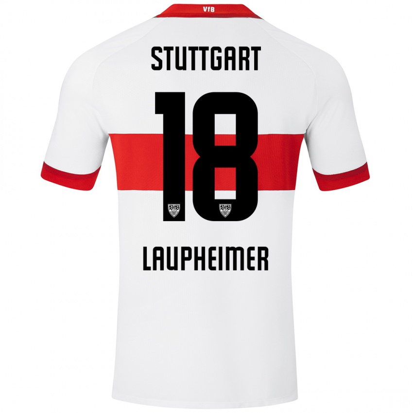 Børn Lukas Laupheimer #18 Hvid Rød Hjemmebane Spillertrøjer 2024/25 Trøje T-Shirt