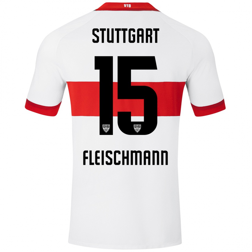 Børn Svea Fleischmann #15 Hvid Rød Hjemmebane Spillertrøjer 2024/25 Trøje T-Shirt