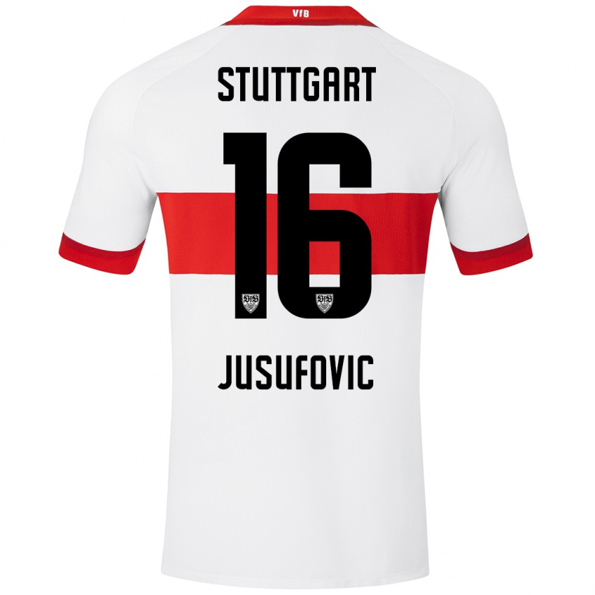 Børn Farah Jusufović #16 Hvid Rød Hjemmebane Spillertrøjer 2024/25 Trøje T-Shirt