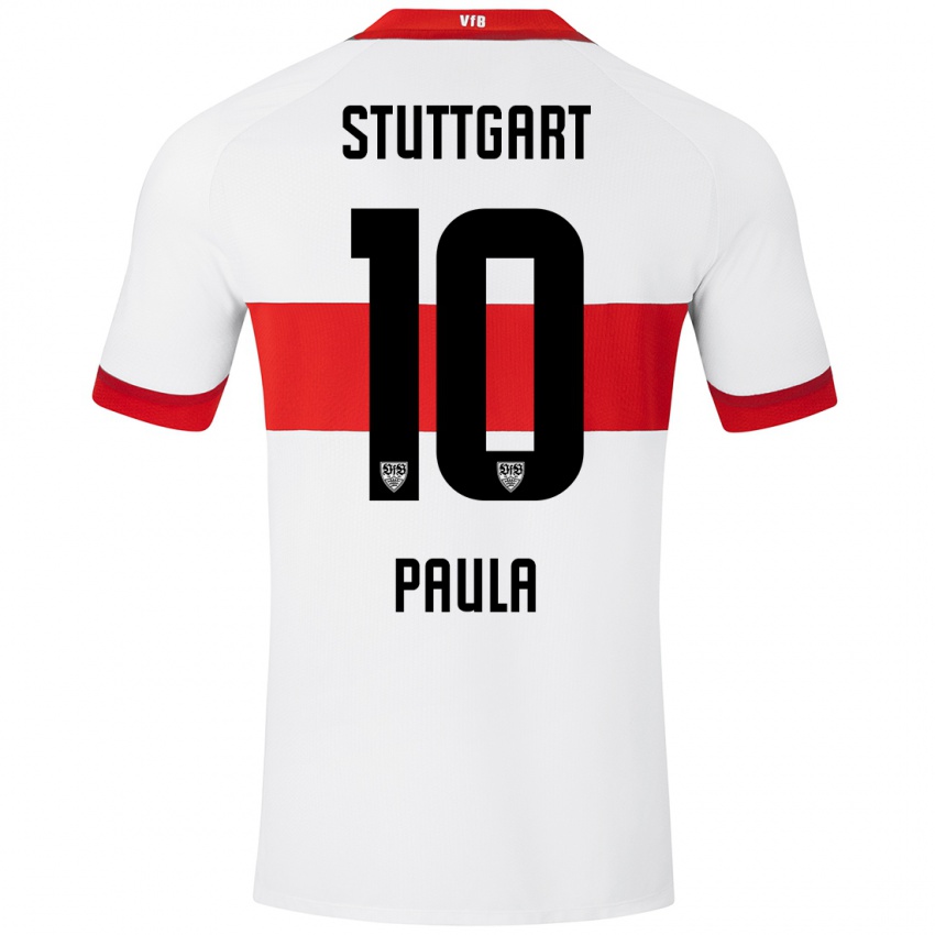 Børn Raul Paula #10 Hvid Rød Hjemmebane Spillertrøjer 2024/25 Trøje T-Shirt