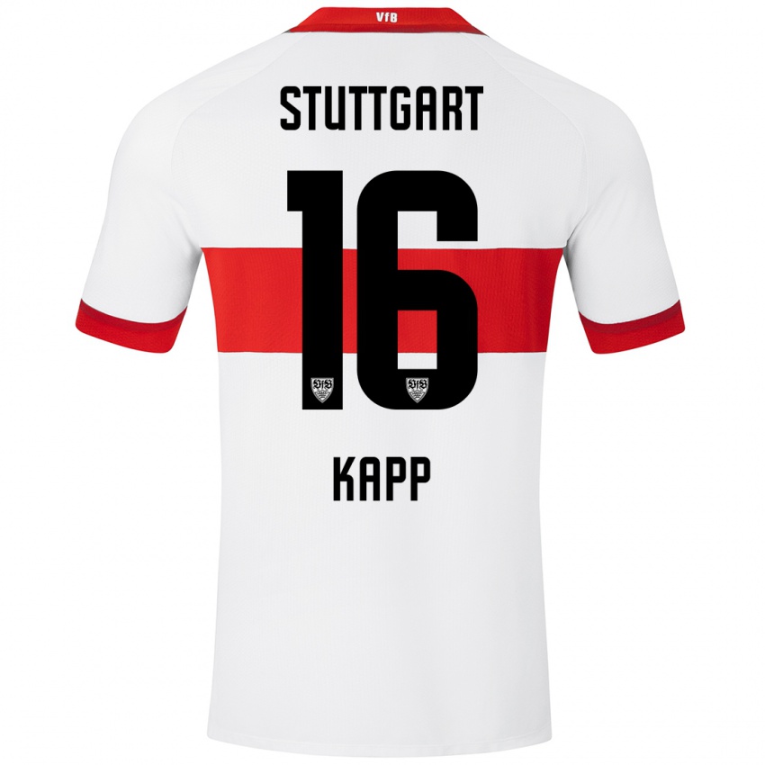 Børn Patrick Kapp #16 Hvid Rød Hjemmebane Spillertrøjer 2024/25 Trøje T-Shirt