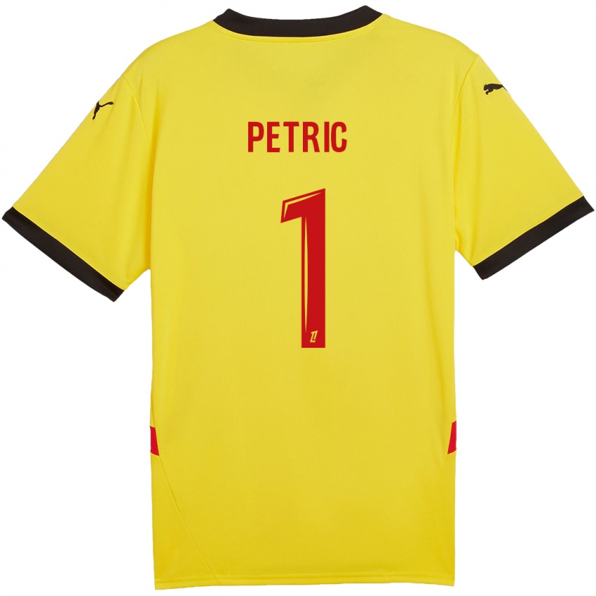 Børn Denis Petric #1 Gul Rød Hjemmebane Spillertrøjer 2024/25 Trøje T-Shirt