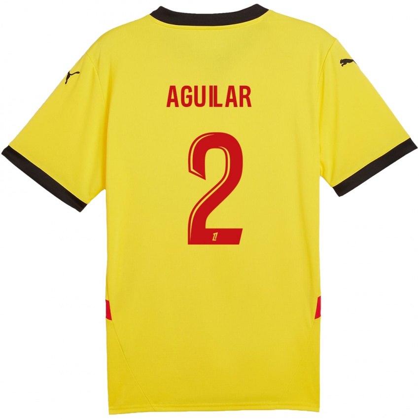 Børn Ruben Aguilar #2 Gul Rød Hjemmebane Spillertrøjer 2024/25 Trøje T-Shirt