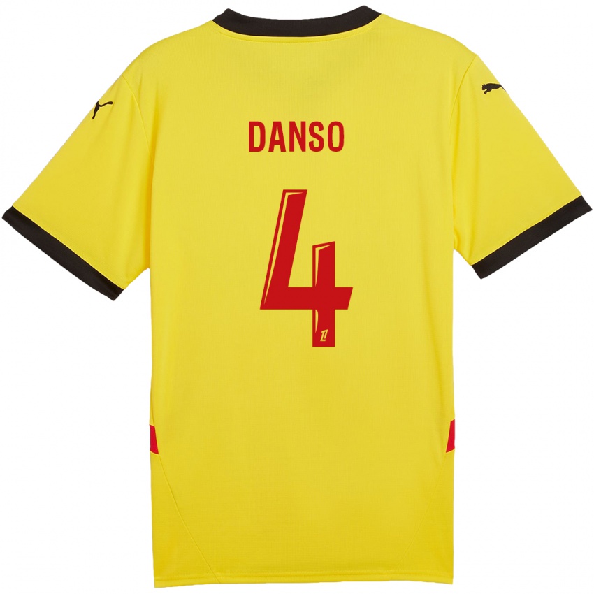 Børn Kevin Danso #4 Gul Rød Hjemmebane Spillertrøjer 2024/25 Trøje T-Shirt