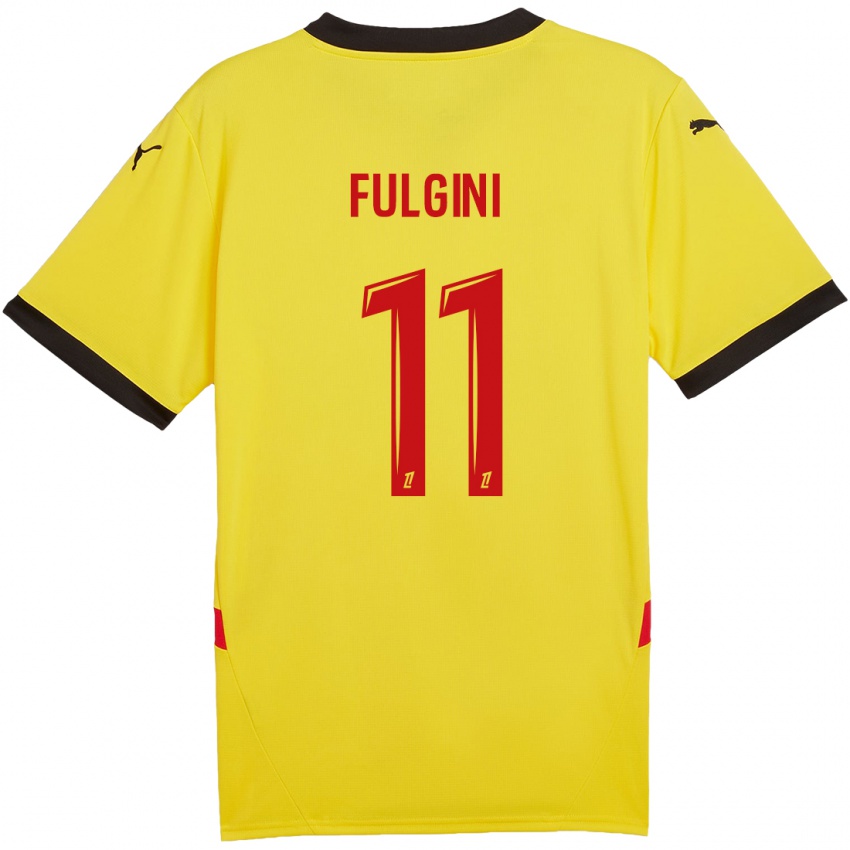 Børn Angelo Fulgini #11 Gul Rød Hjemmebane Spillertrøjer 2024/25 Trøje T-Shirt