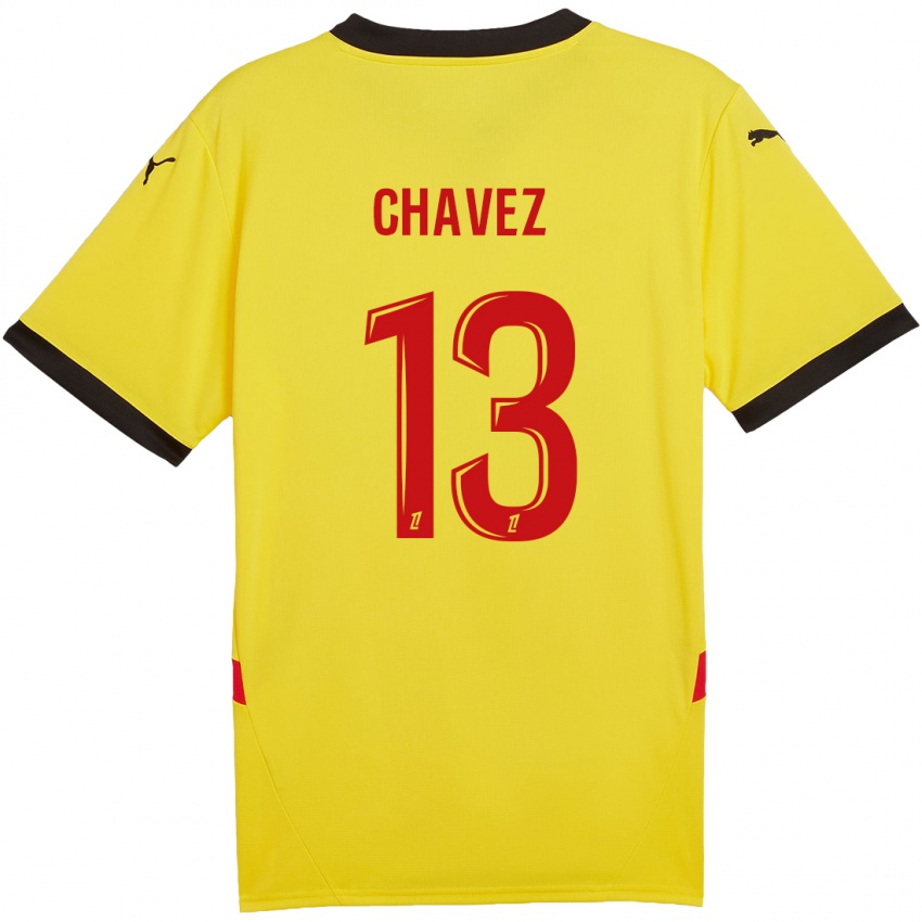 Børn Jhoanner Chávez #13 Gul Rød Hjemmebane Spillertrøjer 2024/25 Trøje T-Shirt