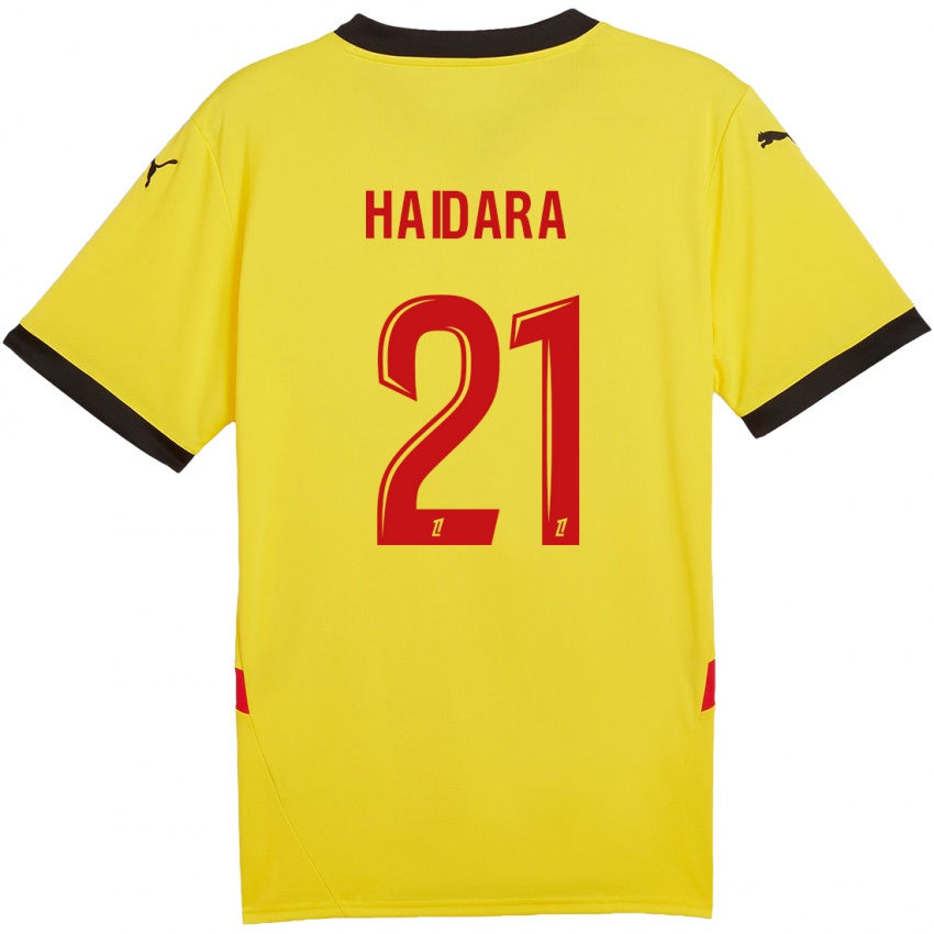 Børn Massadio Haidara #21 Gul Rød Hjemmebane Spillertrøjer 2024/25 Trøje T-Shirt