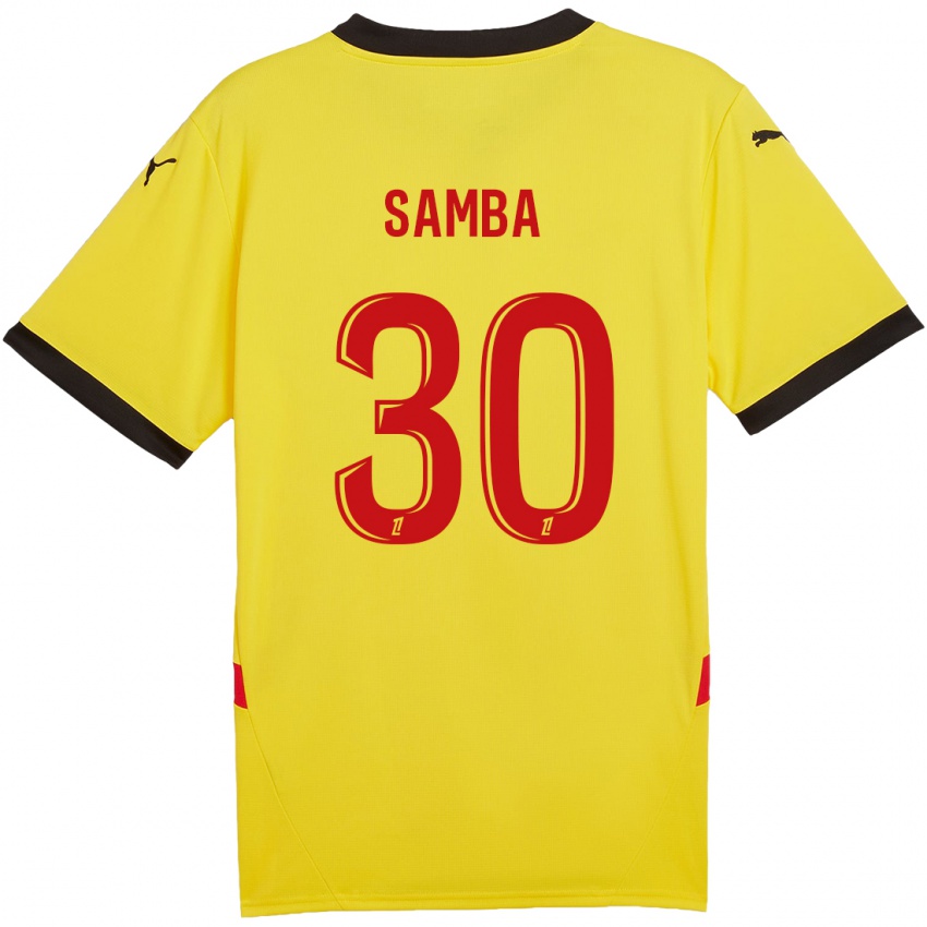 Børn Brice Samba #30 Gul Rød Hjemmebane Spillertrøjer 2024/25 Trøje T-Shirt