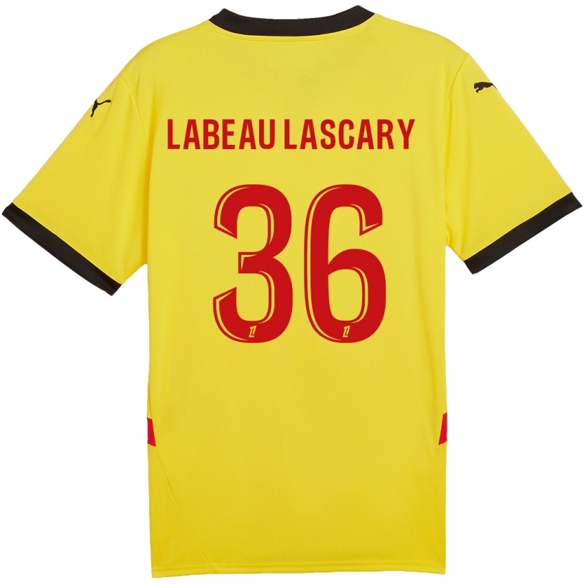 Børn Rémy Labeau Lascary #36 Gul Rød Hjemmebane Spillertrøjer 2024/25 Trøje T-Shirt