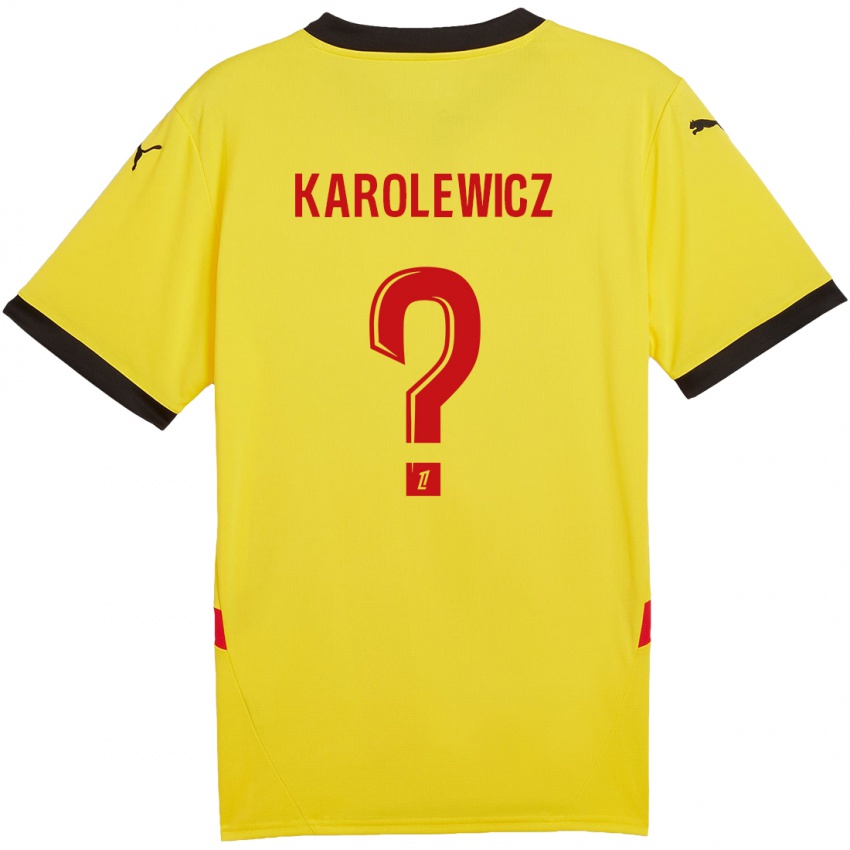 Børn Roman Karolewicz #0 Gul Rød Hjemmebane Spillertrøjer 2024/25 Trøje T-Shirt